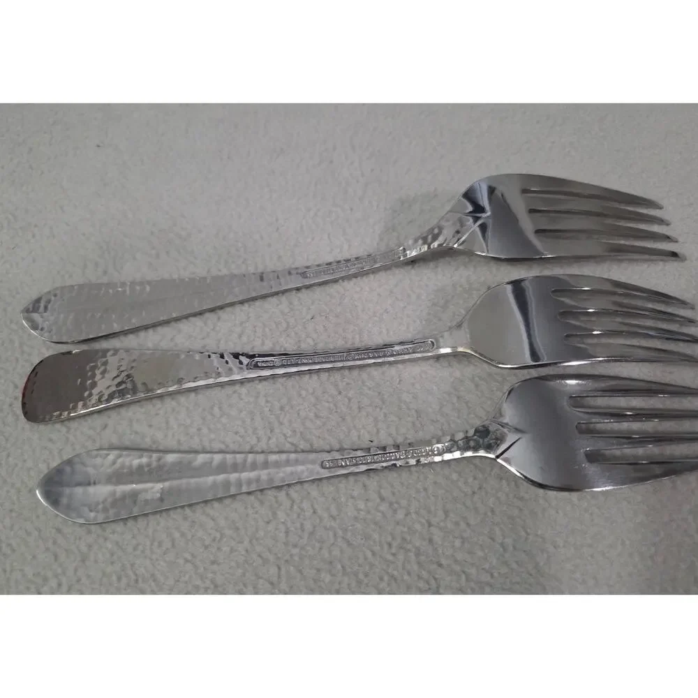 Lot 3 FORKS Reed & Barton Heritage Mint Olde English Hammered 18/10